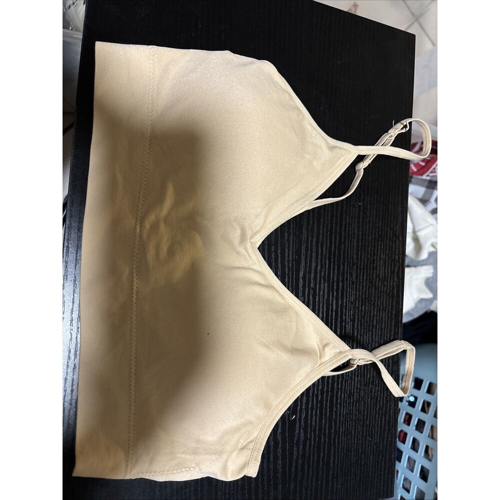 NWOT ABOUND BEIGE PULLOVER SIZE L WIRELESS PADS J-HOOK BRA BRALETTE